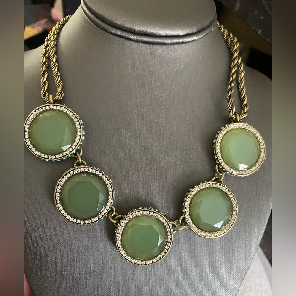 Banana Republic Olive and Gold Circle Necklace
